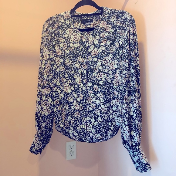Isabel Marant silk puff floral long sleeve button down blouse size 34 (XS) - Picture 2 of 6